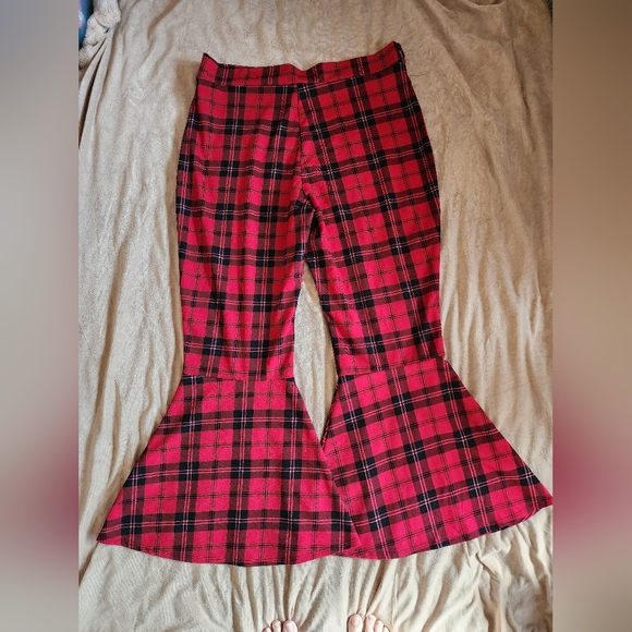 VAMP Plaid Flare/Bell Bottom Pants - Picture 1 of 3